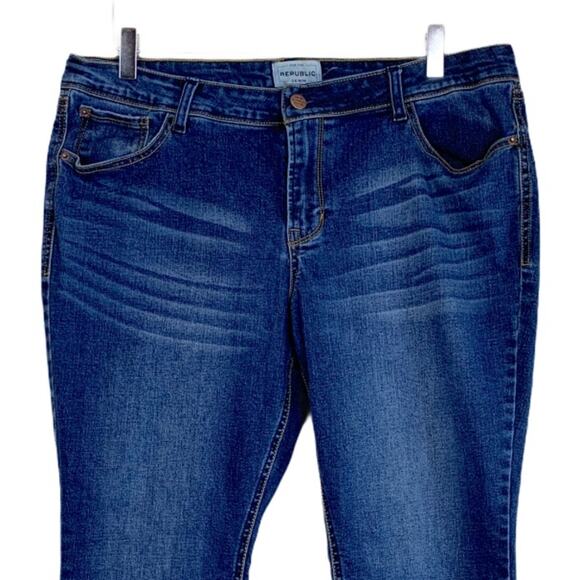 For the Republic Jeans Blue Skinny Ankle Mid Rise Medium Blue Women's Size 14/31 - Picture 7 of 12